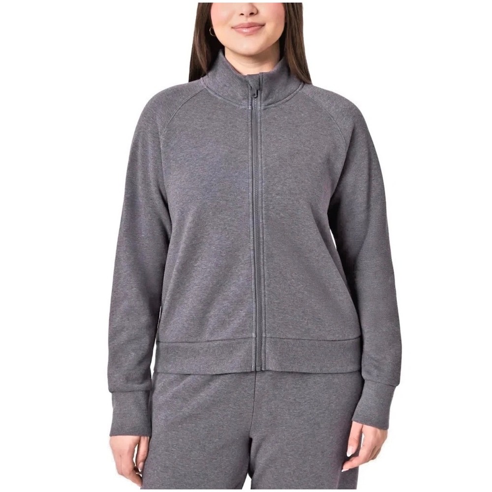 Mondetta Women Purple Fleece Full Zip Jacket Mock Neck Small NWT Athleisure Yoga